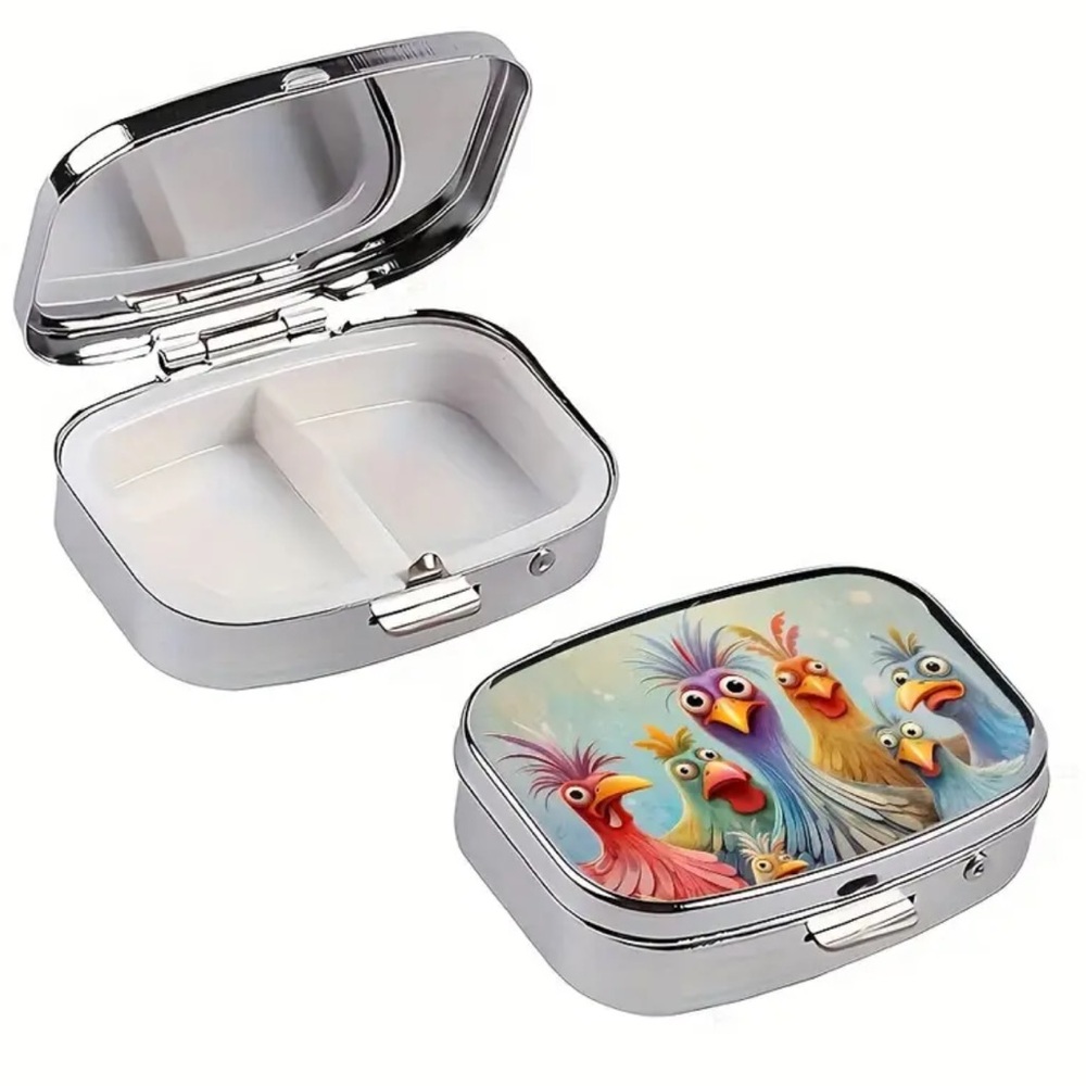 NEW| Cute Funny Cartoon Pattern Portable Pill Box Case Trinket Organizer - Picture 14 of 14
